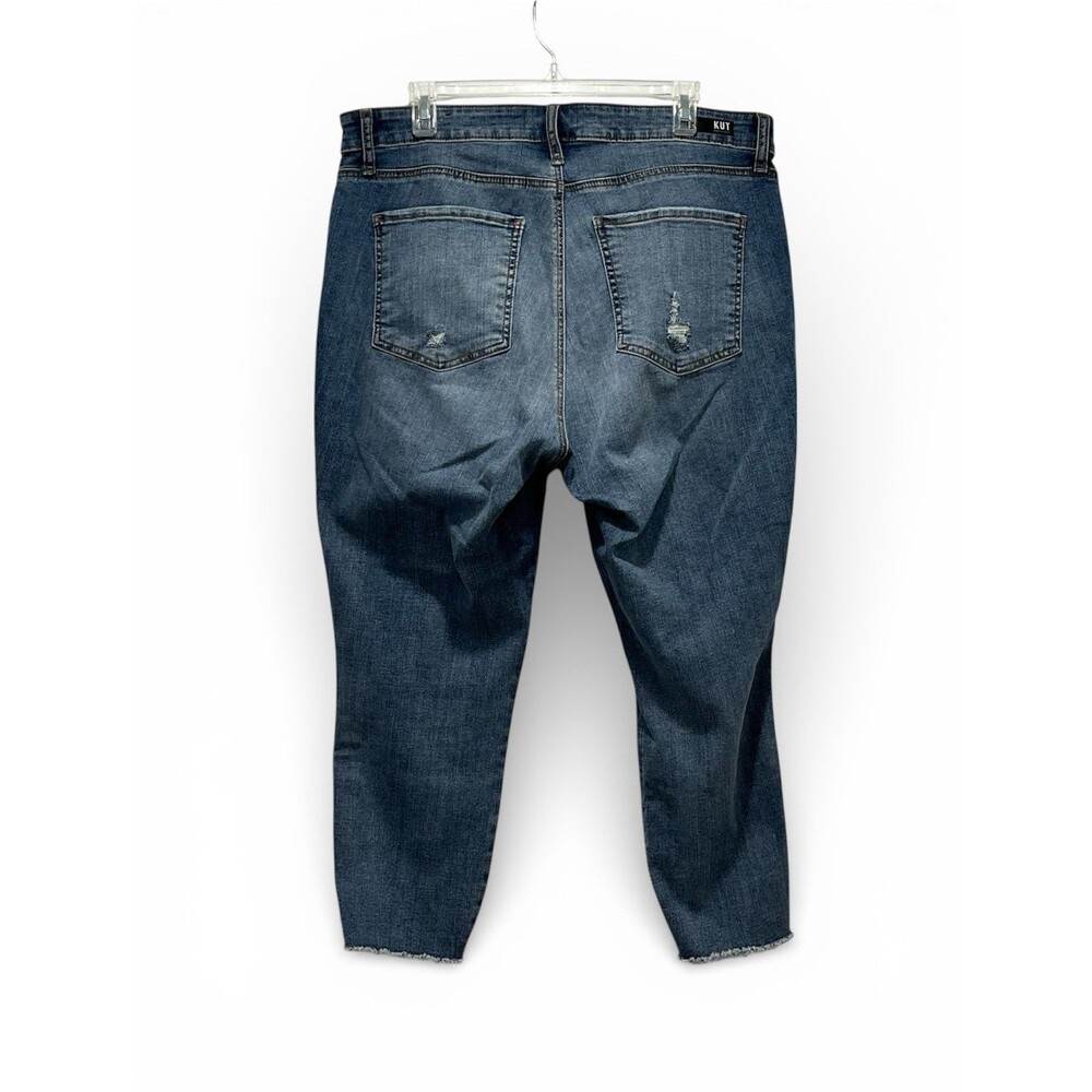 Kut From The Kloth Women's High Rise Connie Fab Ab Crop Distressed Size 14W - Picture 2 of 7
